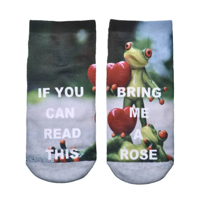1 Pairs IF YOU CAN READ THIS Socks Women Funny White Low Cut Ankle Socks Hot Sale 2017 Bring Me A Glass Of Wine