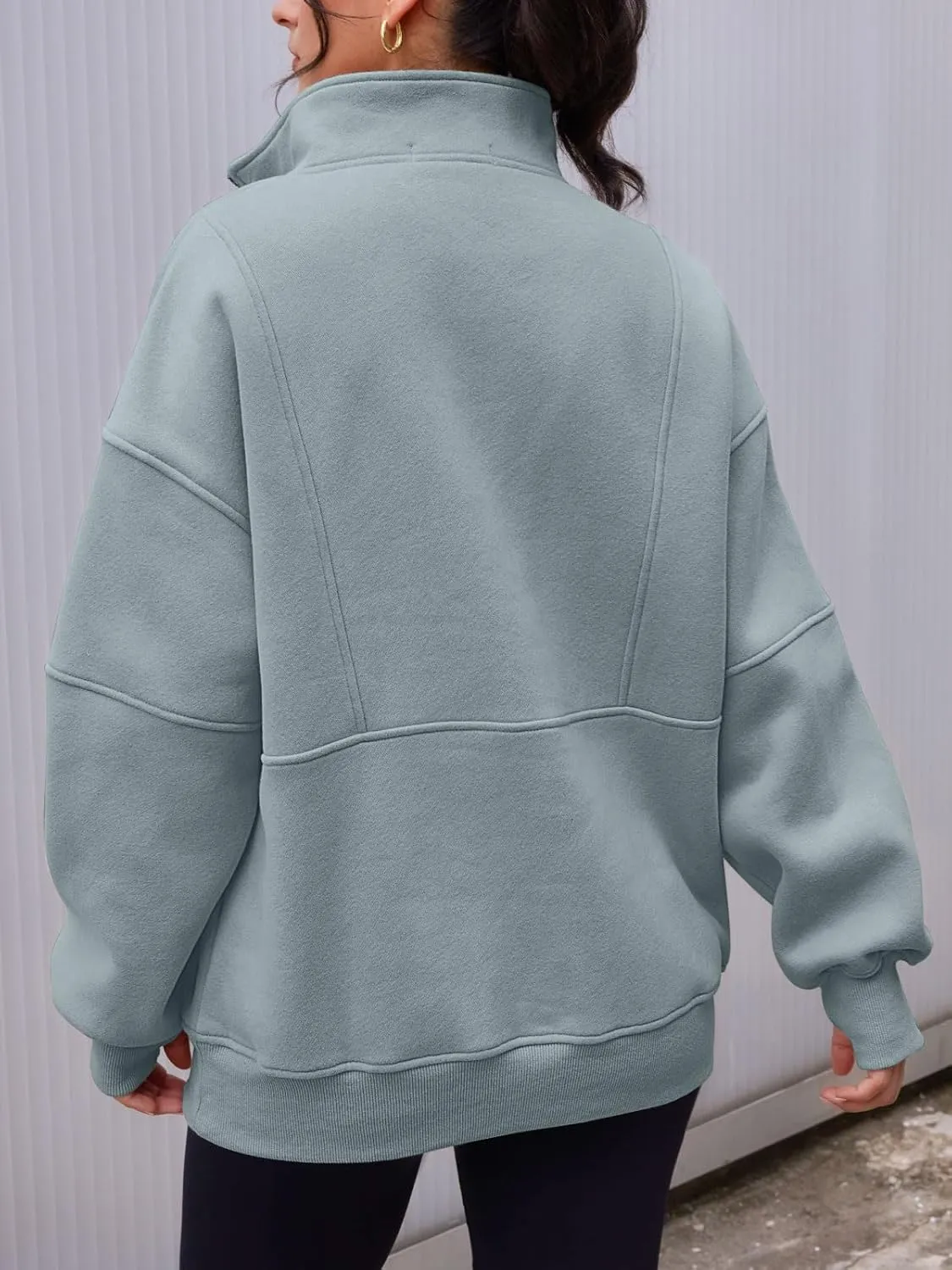 AUTOMET Women's Half Zip Oversized Sweatshirts Fleece Quarter Zipper Pullover Hoodies 2025 Mock Neck Fall Workout Jacket