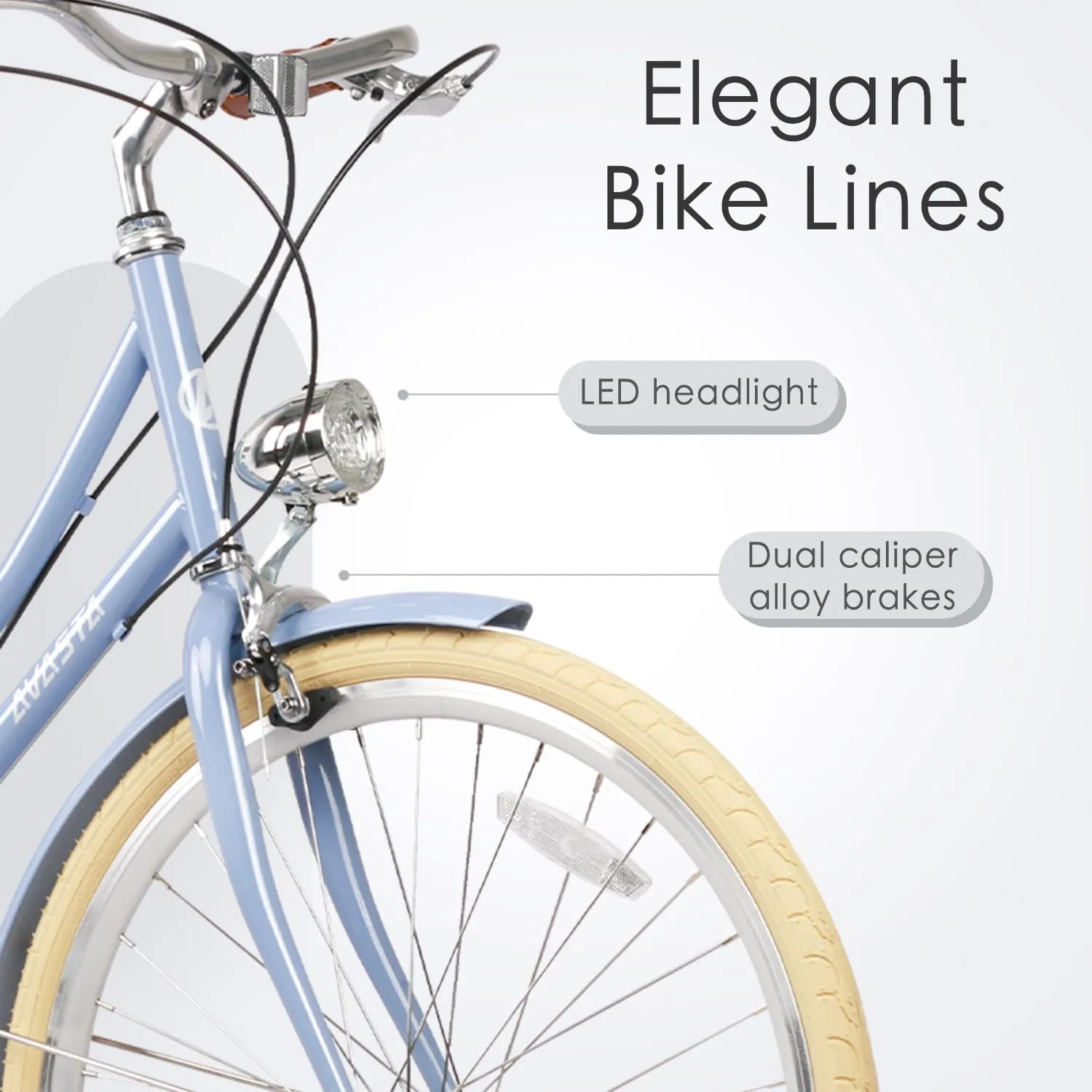 AVASTA Hybrid Bike for Adult Women Female Lightweight Step Through 26 inch Hi-Ten Steel Frame City Commuter Comfort Lady Bicycle, 6-Speed, Multiple Colors