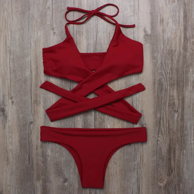 BANDEA sexy bikini brazilian bikini 2017 swimwear women halter swimsuit biquini high neck bikini maillot de bain femme HA023