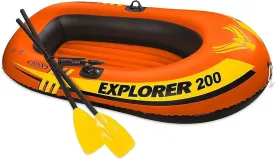 Double Inflatable Rubber Boat Set (for Adults with Oars, Pump) for Lakes, Swimming Pools, 5 Water Rafts for Fishing Boat Water Sports