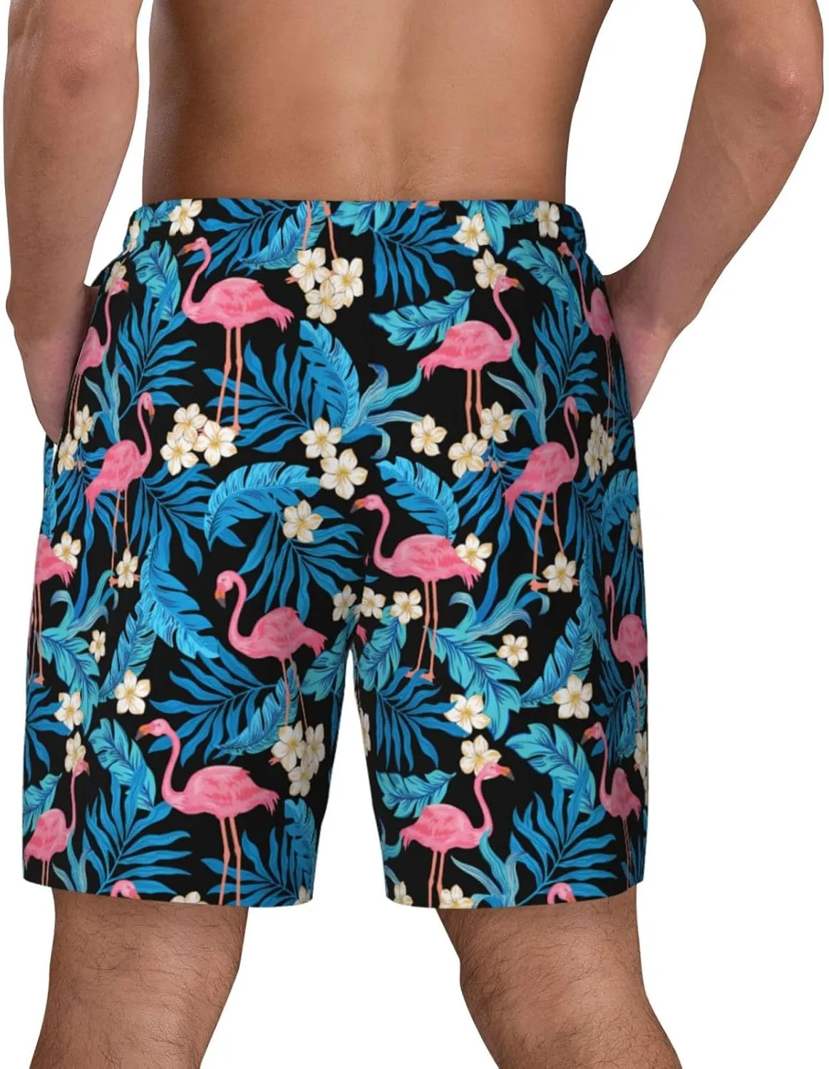 Duck Men's Swim Trunks with Compression Liner 2 in 1 Inseam Quick Dry Beach Shorts 7 inch Swimming Board Shorts
