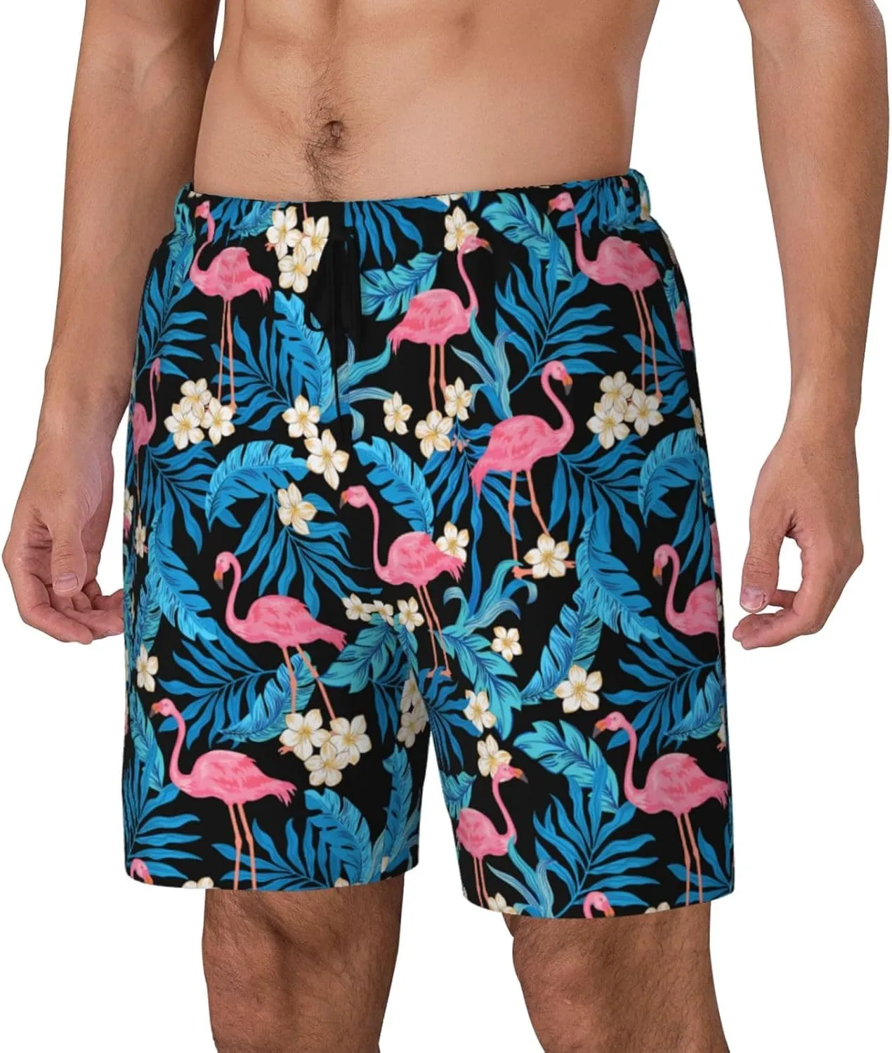 Duck Men's Swim Trunks with Compression Liner 2 in 1 Inseam Quick Dry Beach Shorts 7 inch Swimming Board Shorts