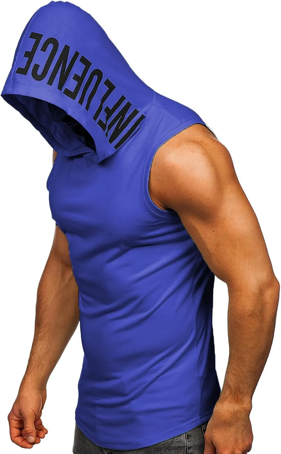 FLYFIREFLY Men's 2 Pack Workout Hooded Tank Tops Bodybuilding Athletic Sleeveless Muscle Cut Off T Shirt Gym Hoodies
