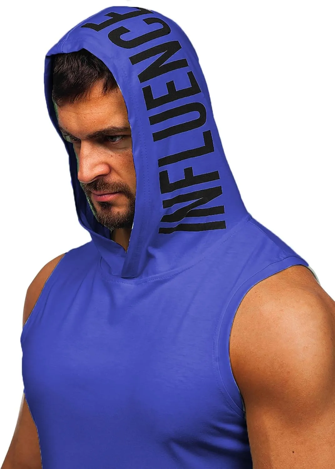 FLYFIREFLY Men's 2 Pack Workout Hooded Tank Tops Bodybuilding Athletic Sleeveless Muscle Cut Off T Shirt Gym Hoodies