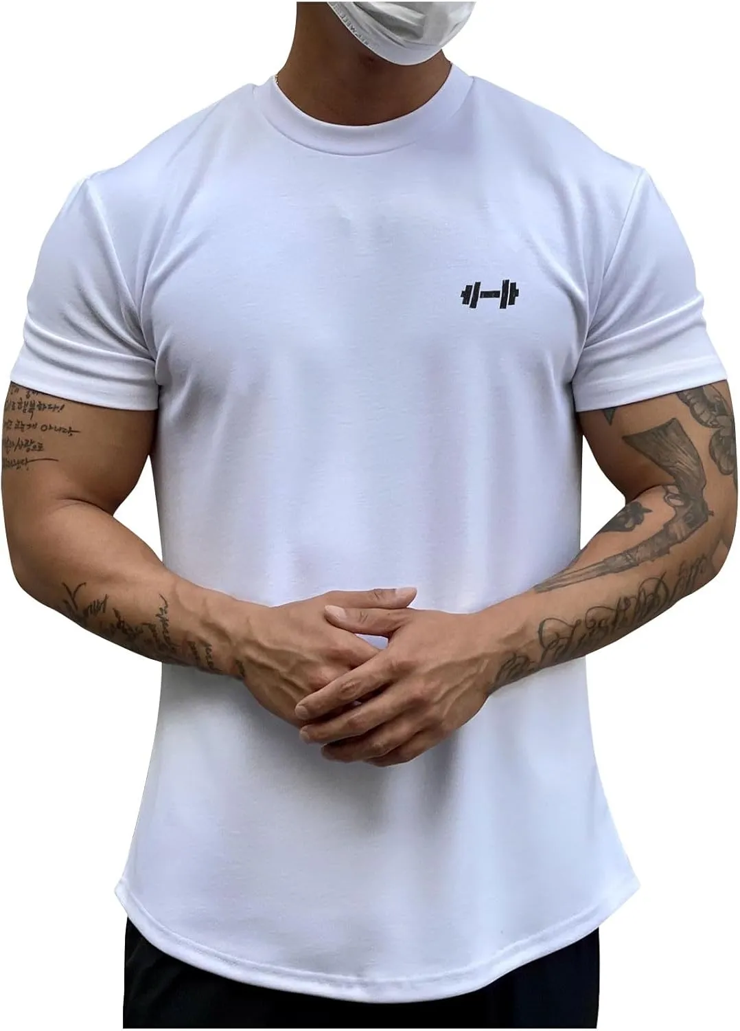 Generic Men's Sports T-Shirt Summer Fashion Solid Color Loose Casual Short Sleeves Round-Neck Workout Tees Shirts Tops