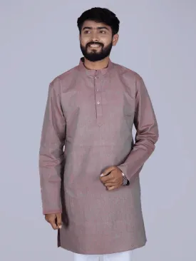 Green Red Duel Tone Handwoven Organic Cotton Men Kurta