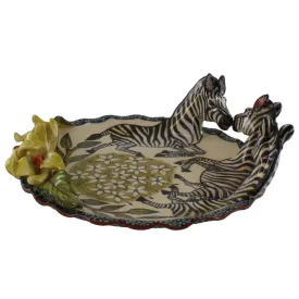 Grevys Zebra Ceramic Dish Tray The Ardmore Collection Fine Ceramic Art