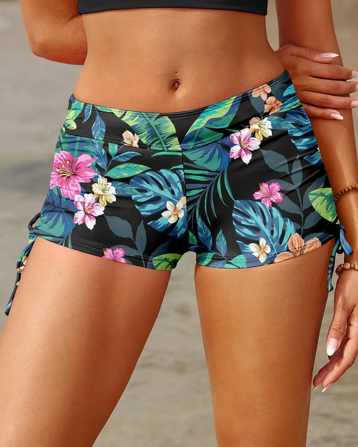 Holipick Women Swim Shorts Tummy Control Swim Bottoms Boyleg Swimsuits Shorts Bathing Suit Bikini Bottoms