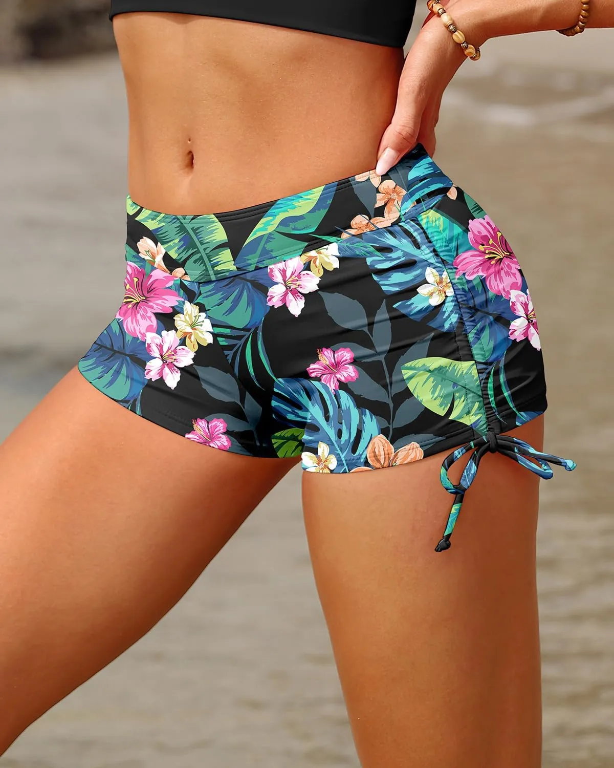 Holipick Women Swim Shorts Tummy Control Swim Bottoms Boyleg Swimsuits Shorts Bathing Suit Bikini Bottoms