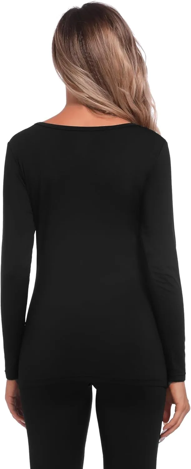INNERSY Women's Thermal Long Sleeve Scoop Neck Shirts Lightweight Base Layer Thermal Tops Undershirts
