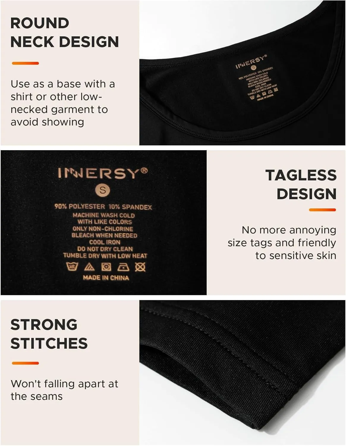 INNERSY Women's Thermal Long Sleeve Scoop Neck Shirts Lightweight Base Layer Thermal Tops Undershirts