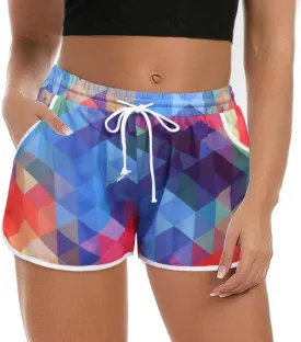 IN'VOLAND Women's Plus Size Swim Shorts Quick Dry Beach Boardshorts Swimwear Bottom Trunks with Pockets 2025