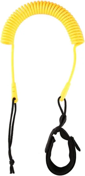 Kayak 10 Feet Coiled Surfboard Leash Surfing Stand UP Paddle Board Ankle Leash Sup Board Foot Leg Rope Surfboard Raft Kayak Rope (Color : Yellow)