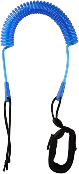 Kayak Fishing Accessories 10 Feet Coiled Surfboard Leash Surfing Stand UP Paddle Board Ankle Leash Sup Board Foot Leg Rope Surfboard Raft Kayak Rope for Kayaks Canoes Boats (Color : Blue)