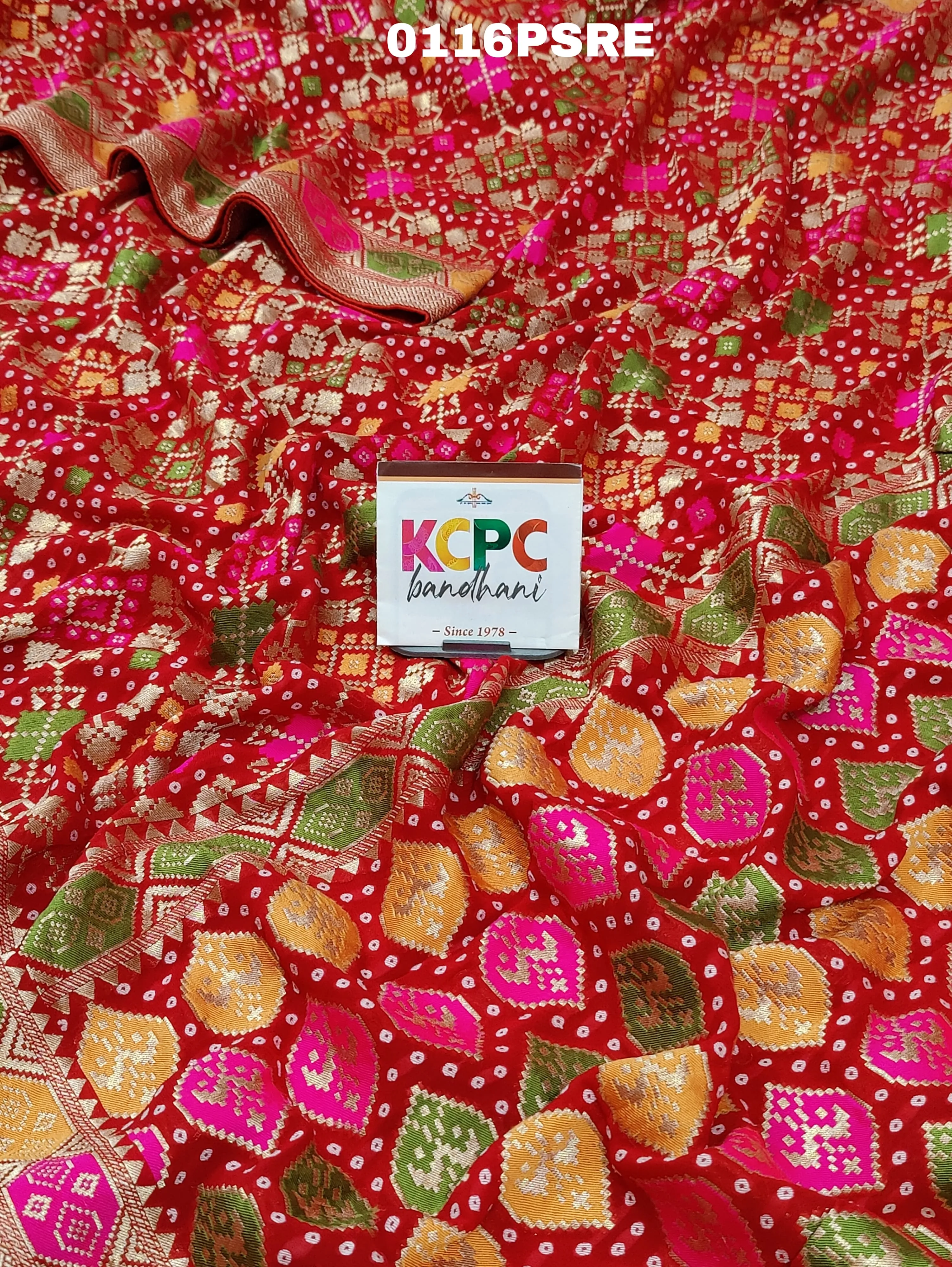 KcPc New Banarasi Handloom Bandhani weaving with Meenakari weaving Saree,RG