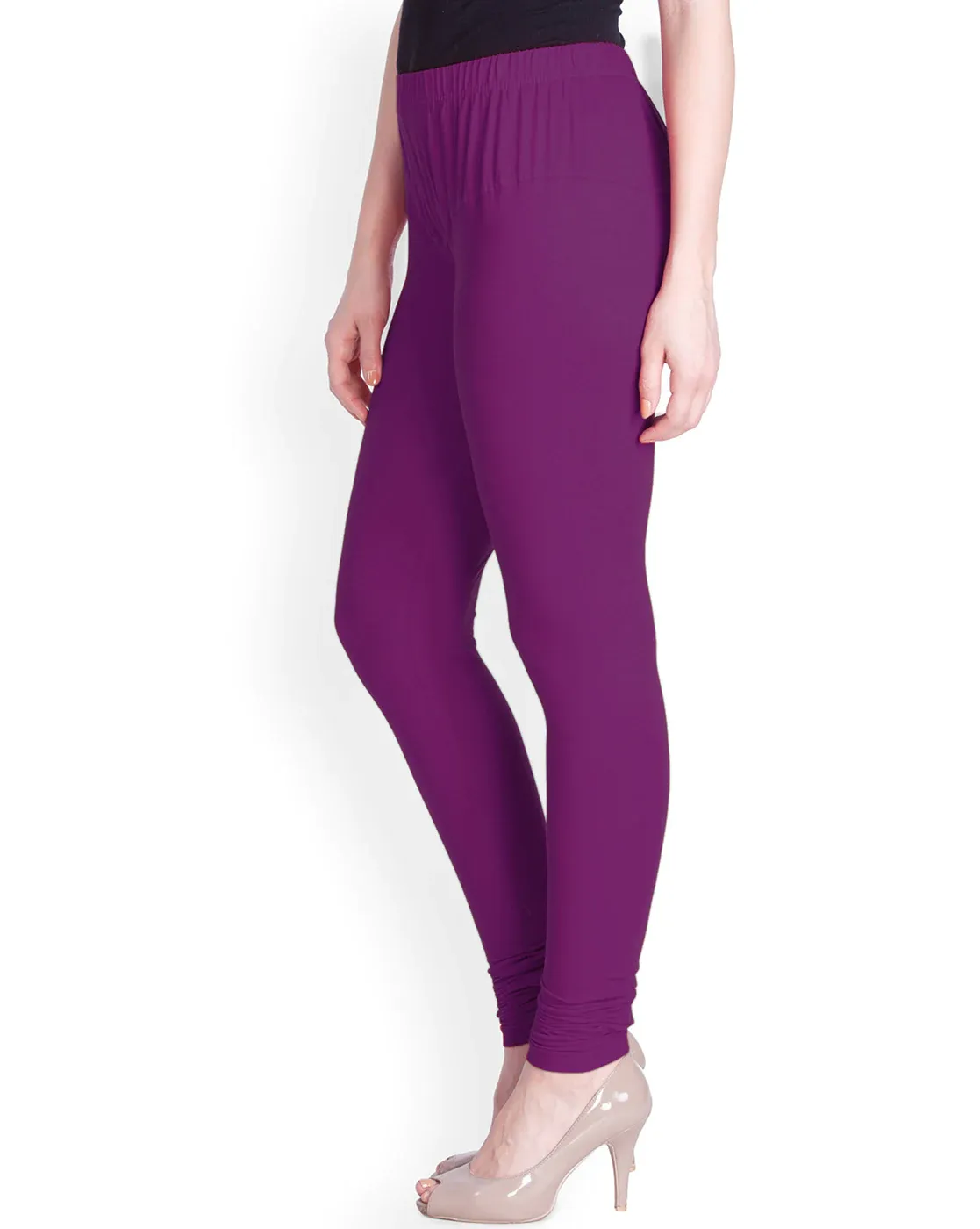 Lyra Purple Churidar Cotton Leggings free Size for Woman