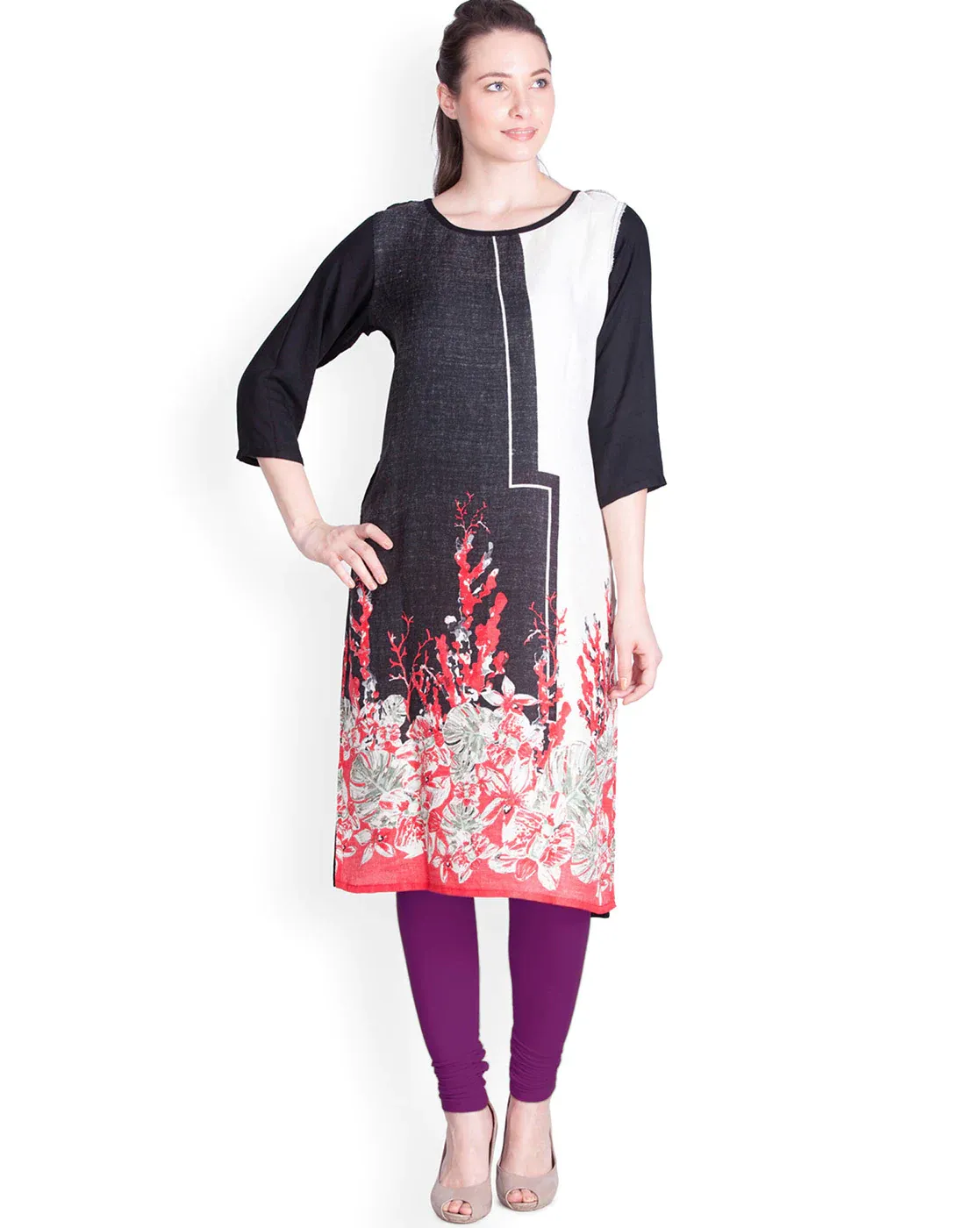 Lyra Purple Churidar Cotton Leggings free Size for Woman