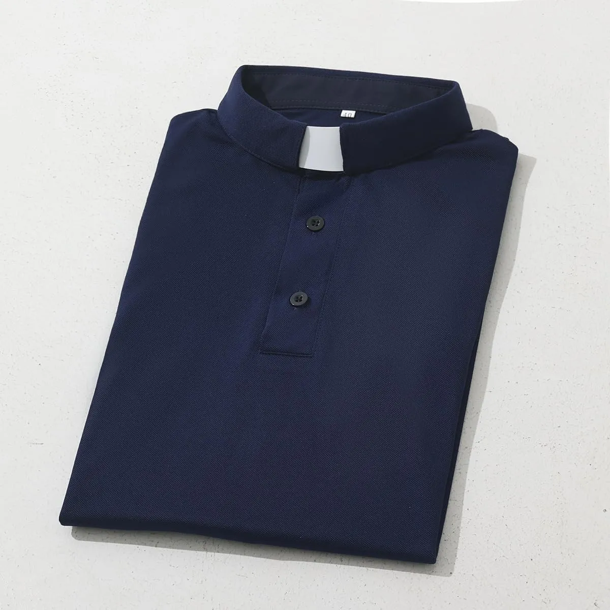 Men's Clergy Tab Collar Polo Shirt Short Sleeve Pastor Minister Preacher Shirt