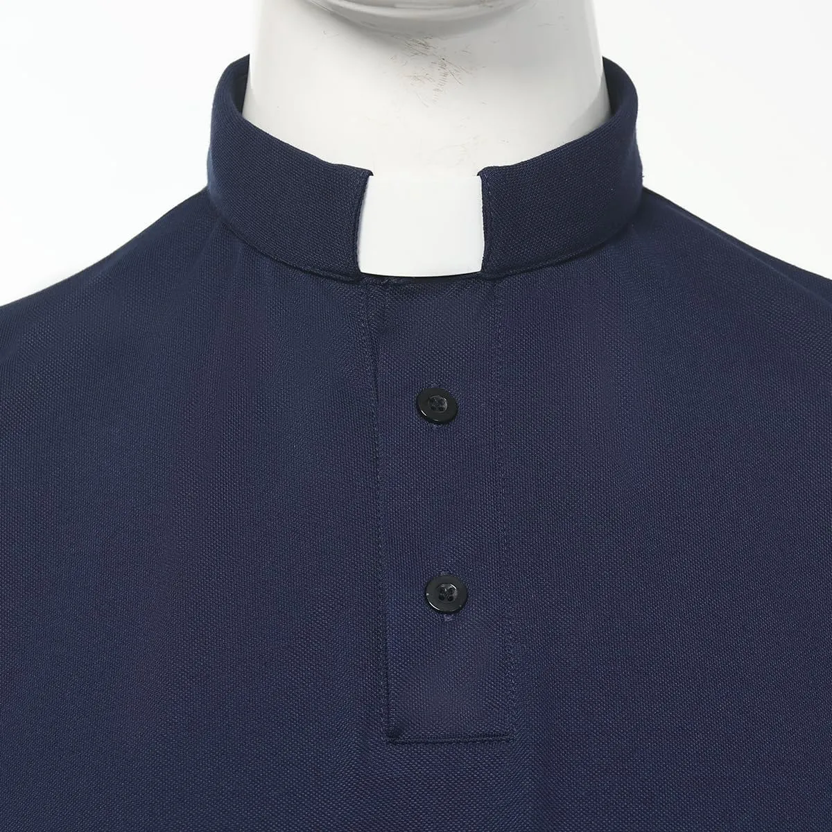 Men's Clergy Tab Collar Polo Shirt Short Sleeve Pastor Minister Preacher Shirt