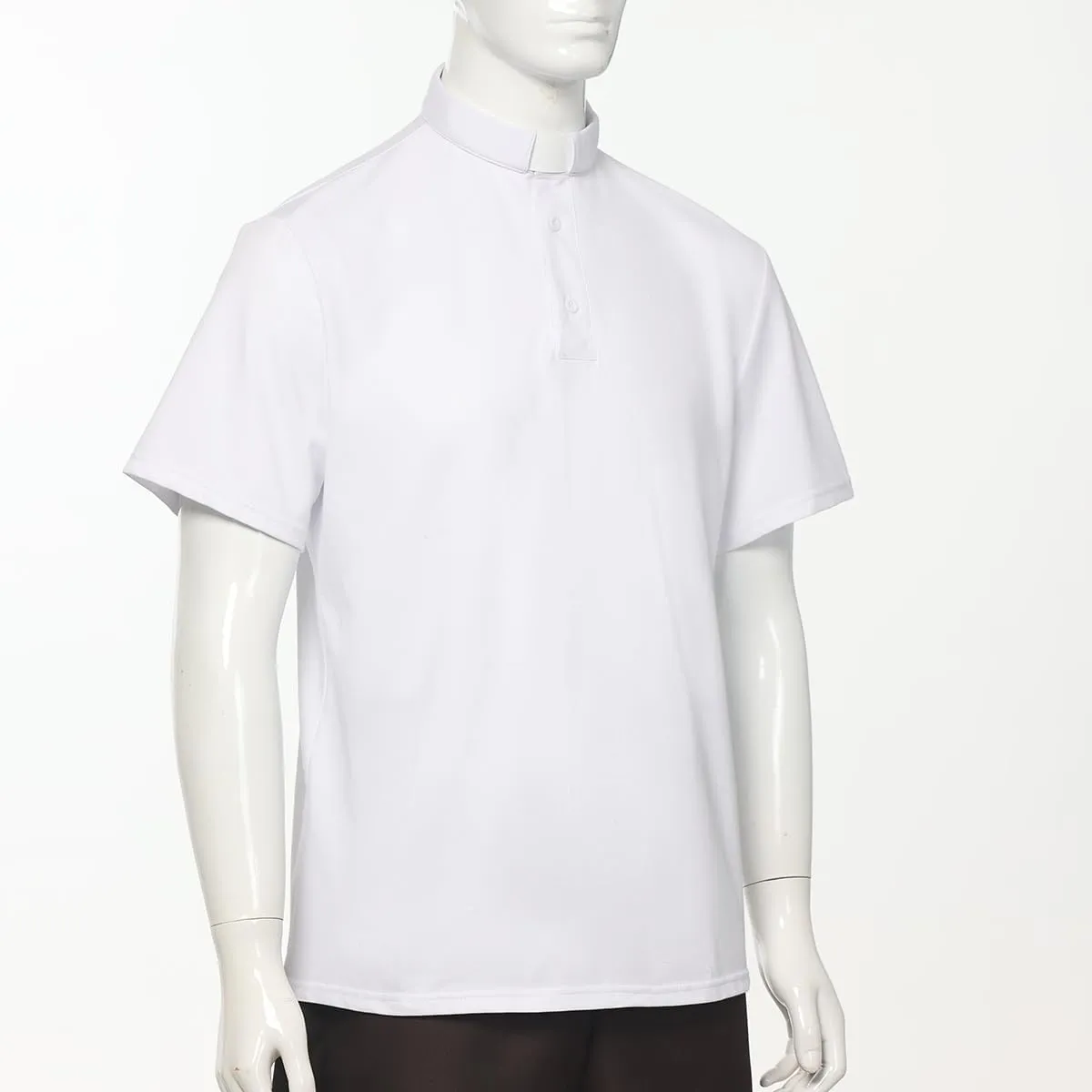 Men's Clergy Tab Collar Polo Shirt Short Sleeve Pastor Minister Preacher Shirt