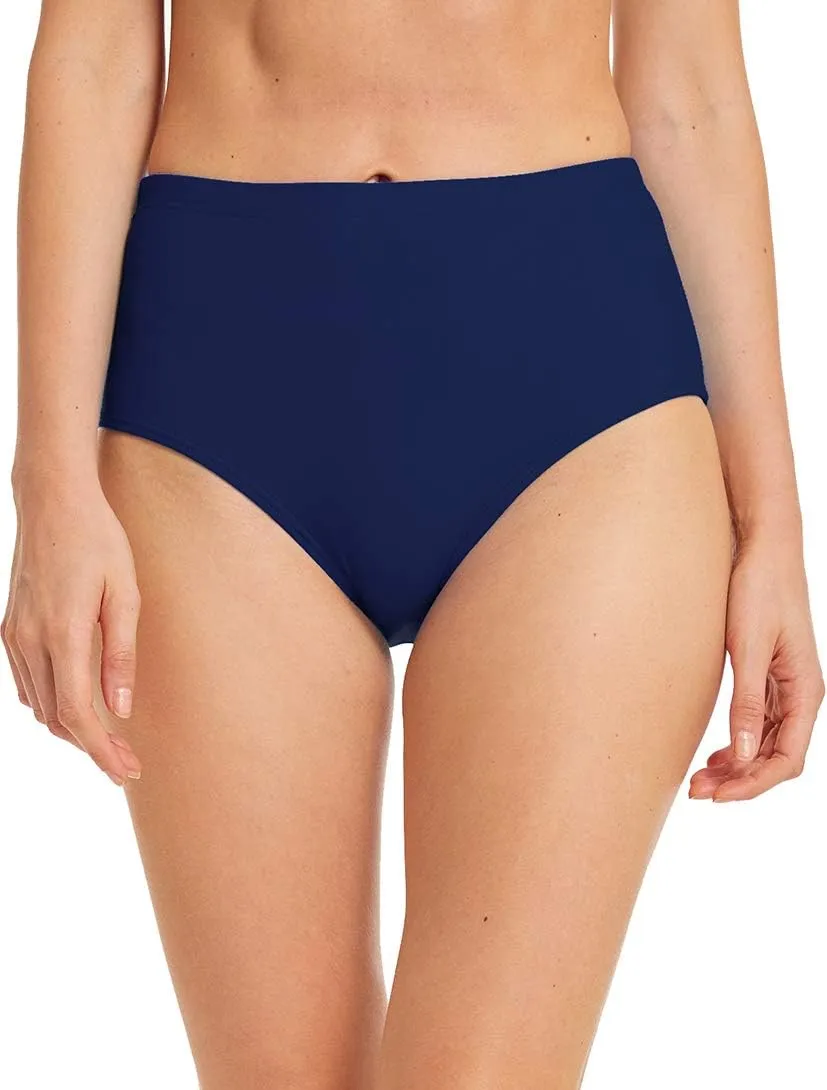 Micosuza Women's Swim Bottom High Waist Retro Basic Full Coverage Bikini Tankini Swimsuit Briefs
