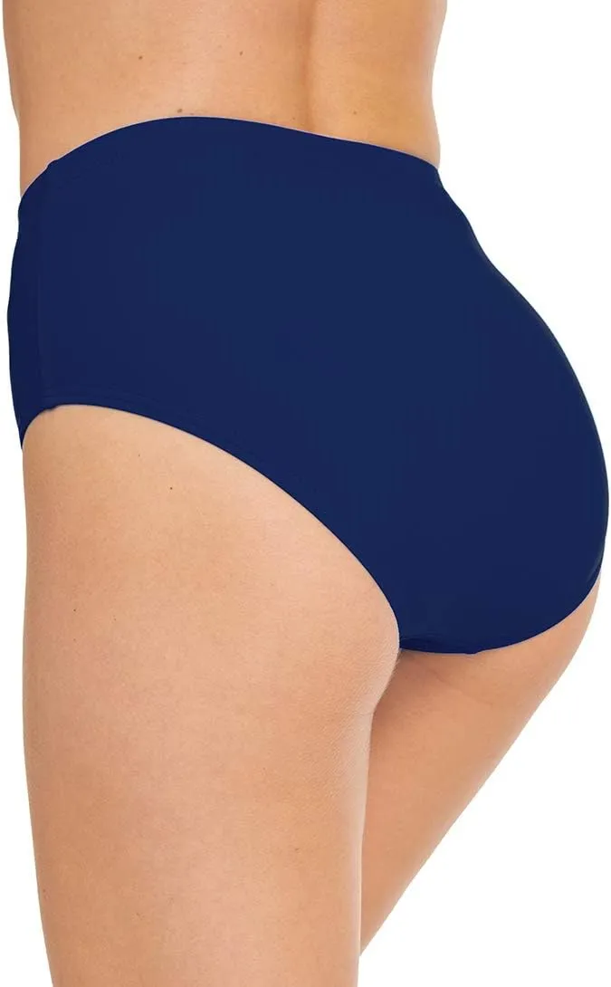 Micosuza Women's Swim Bottom High Waist Retro Basic Full Coverage Bikini Tankini Swimsuit Briefs