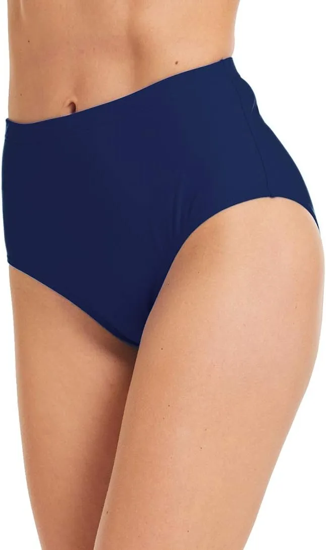 Micosuza Women's Swim Bottom High Waist Retro Basic Full Coverage Bikini Tankini Swimsuit Briefs