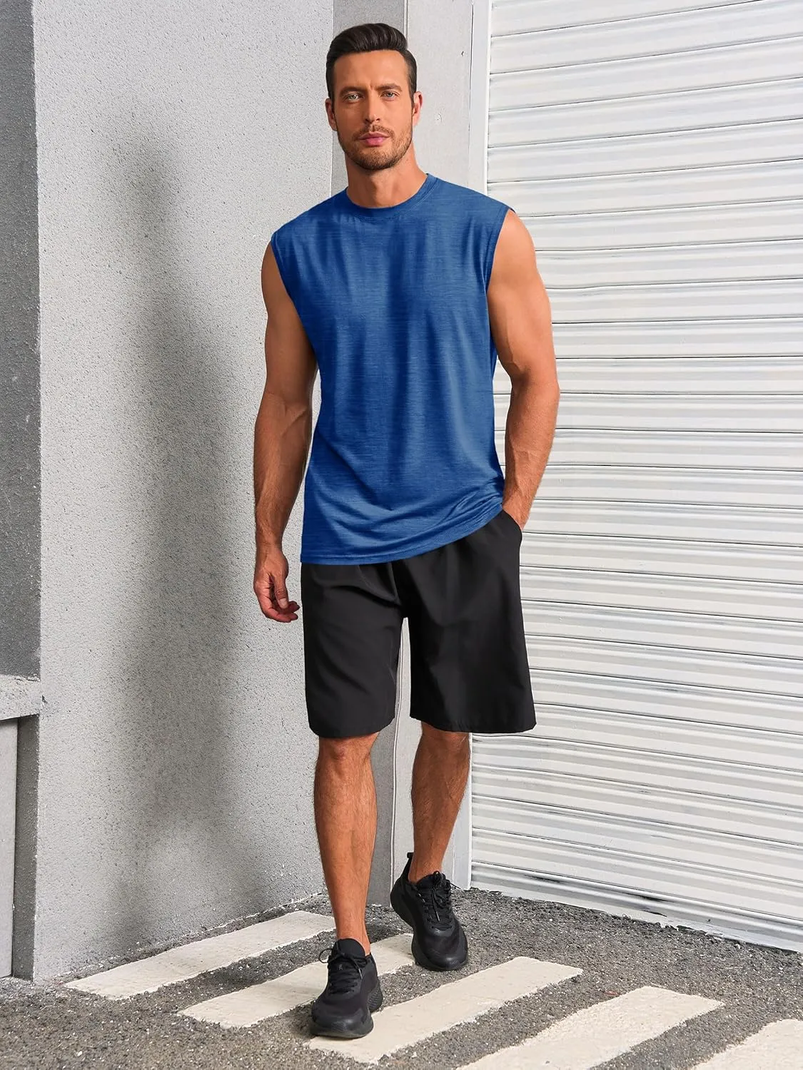 Runcati Mens Workout Tank Tops Sleeveless Muscle Cut Off Shirt Athletic Gym T Shirts