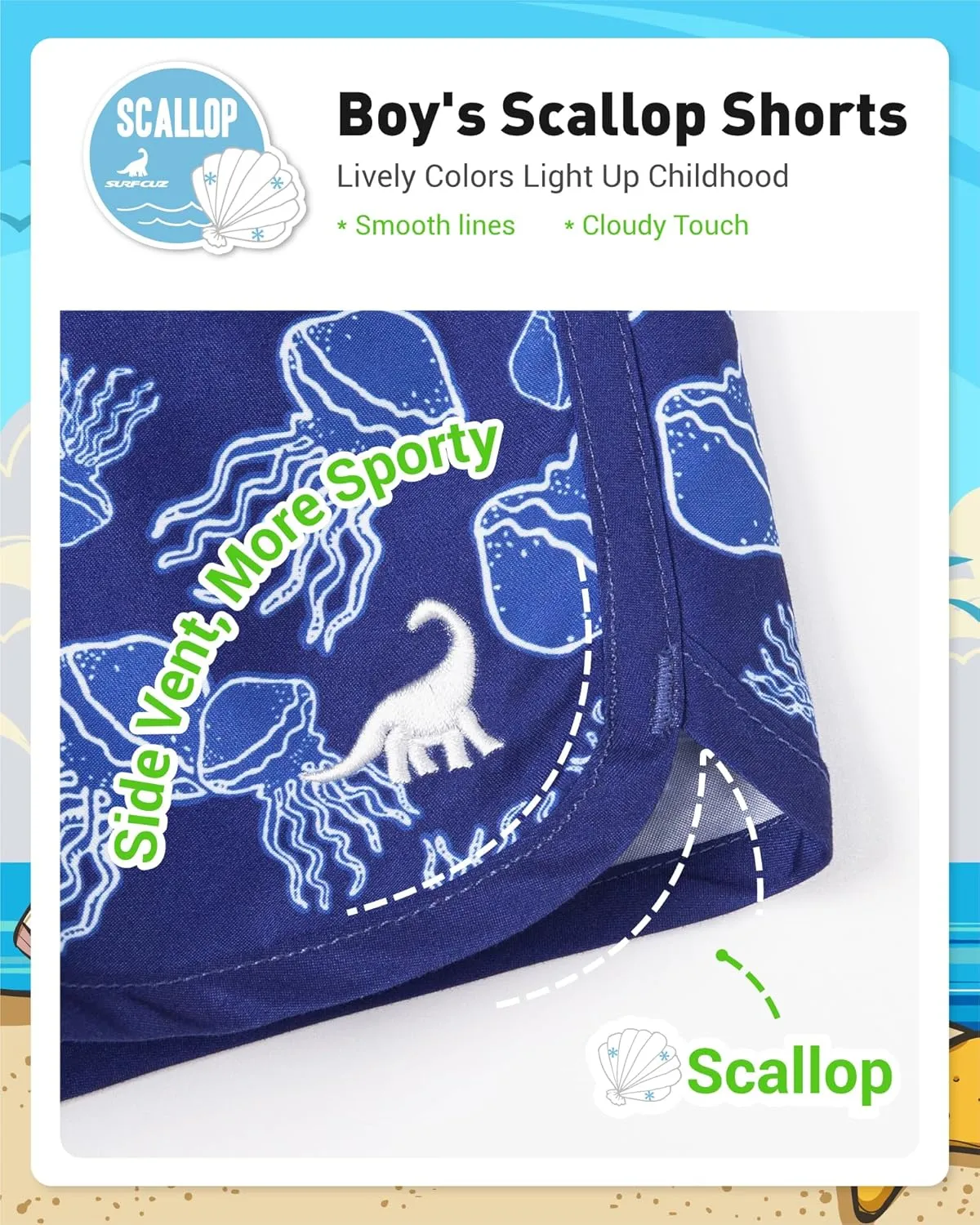 SURF CUZ Boys Swim Trunks Retro Toddler Boy Swimsuit Shorts Quick Dry Swimming Trunks Bathing Suit