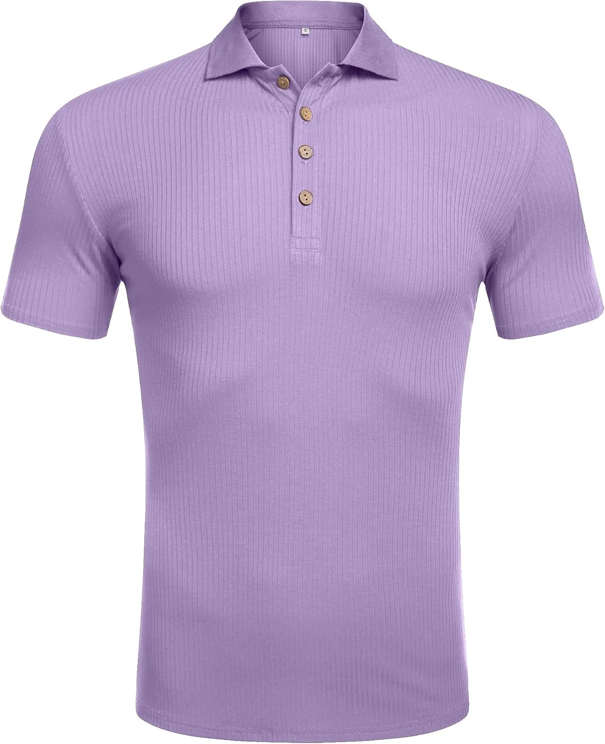 URRU Men's Muscle T Shirts Stretch Short Sleeve Workout Tee Casual Slim Fit Polo Shirt