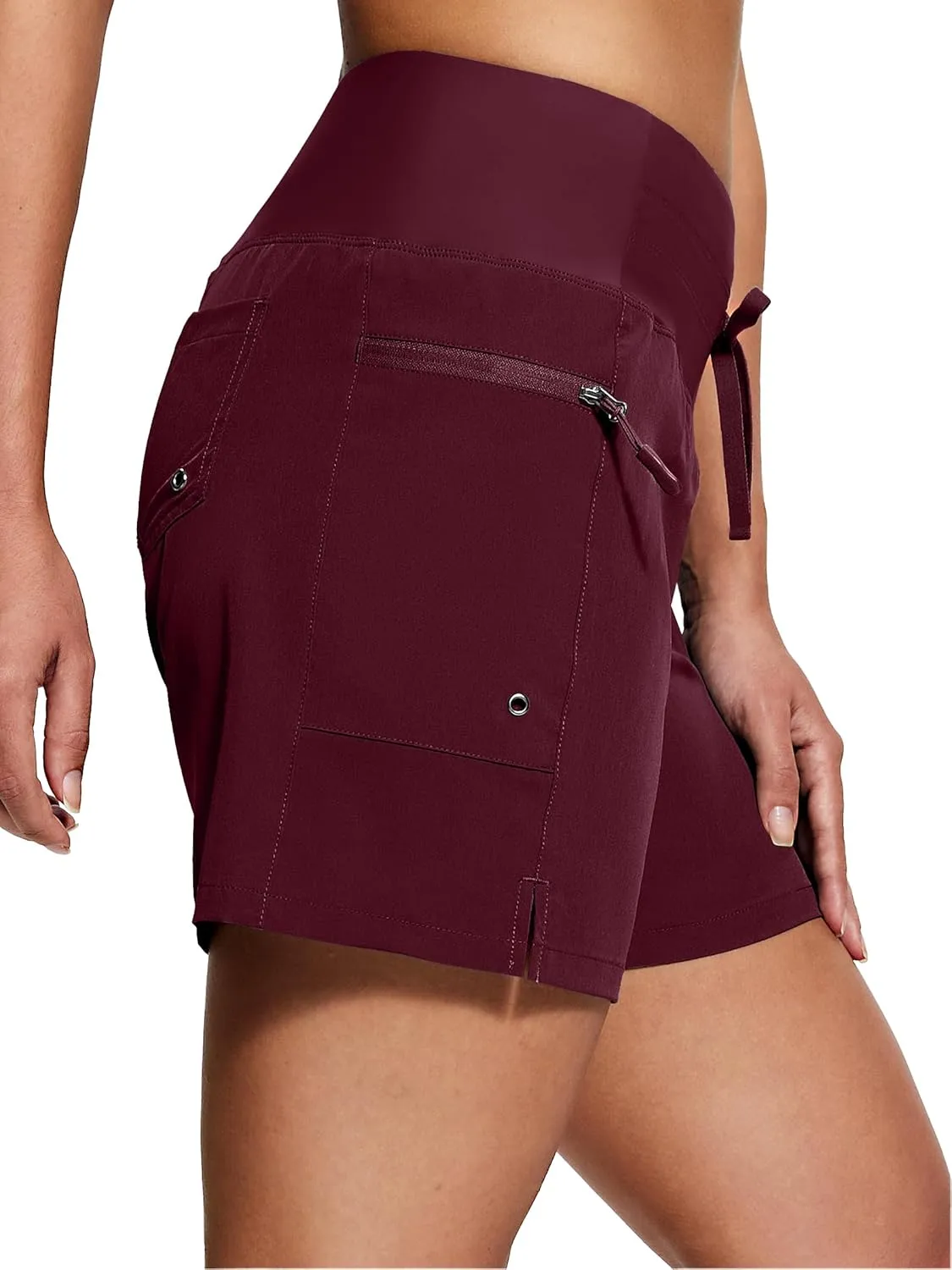Women's 5"/9" High Waisted Swim Board Shorts Quick Dry UPF 50  Womens Swim Trunks Bottoms with Liner Zipper Pockets