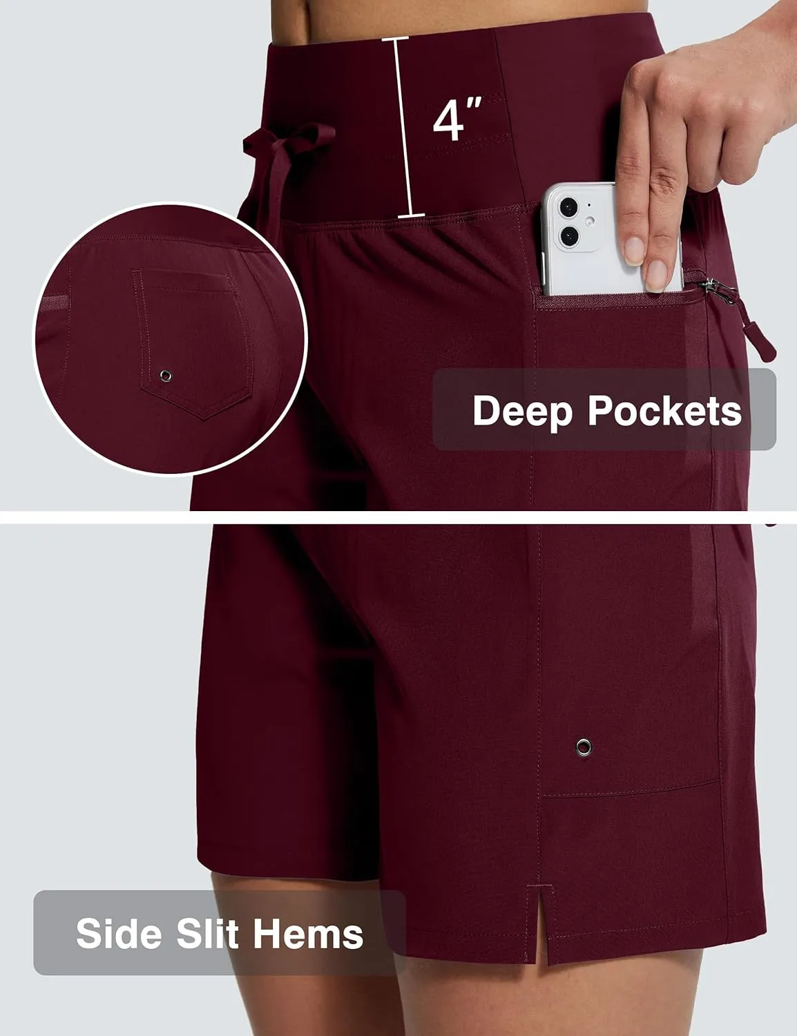 Women's 5"/9" High Waisted Swim Board Shorts Quick Dry UPF 50  Womens Swim Trunks Bottoms with Liner Zipper Pockets
