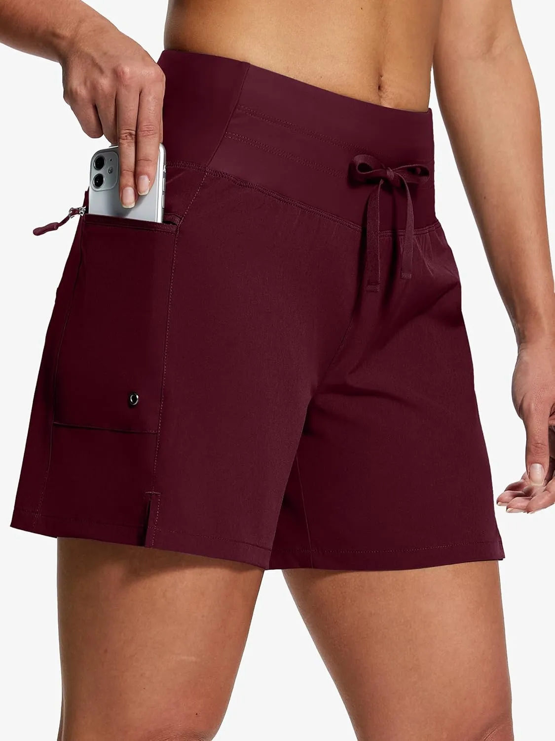 Women's 5"/9" High Waisted Swim Board Shorts Quick Dry UPF 50  Womens Swim Trunks Bottoms with Liner Zipper Pockets
