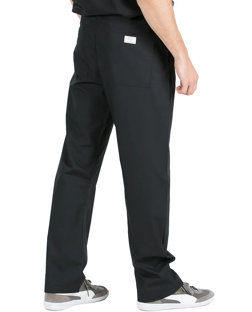 XS Jet Black David Simple Scrub Pants
