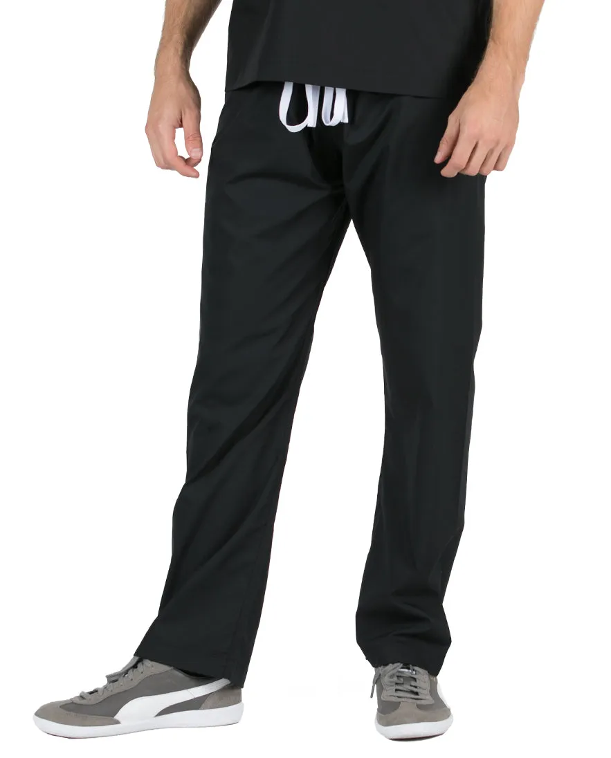 XS Jet Black David Simple Scrub Pants
