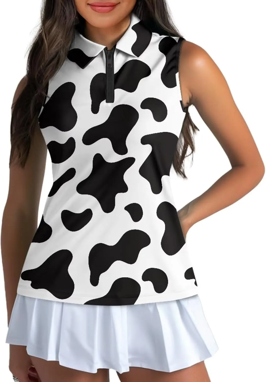 YEXIATODO Golf Sleeveless Tops for Women Racerback Summer Clothing Athletic Polo Golf Outfits Tennis Tank Top,XS-2XL