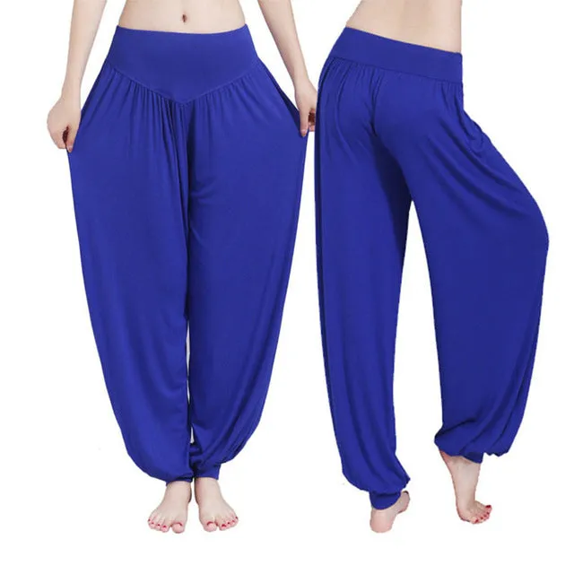 Yoga Pants Women Plus Size Colorful Bloomers Dance Yoga TaiChi Full Length Pants Smooth No Shrink Antistatic Pants Fast Shipping